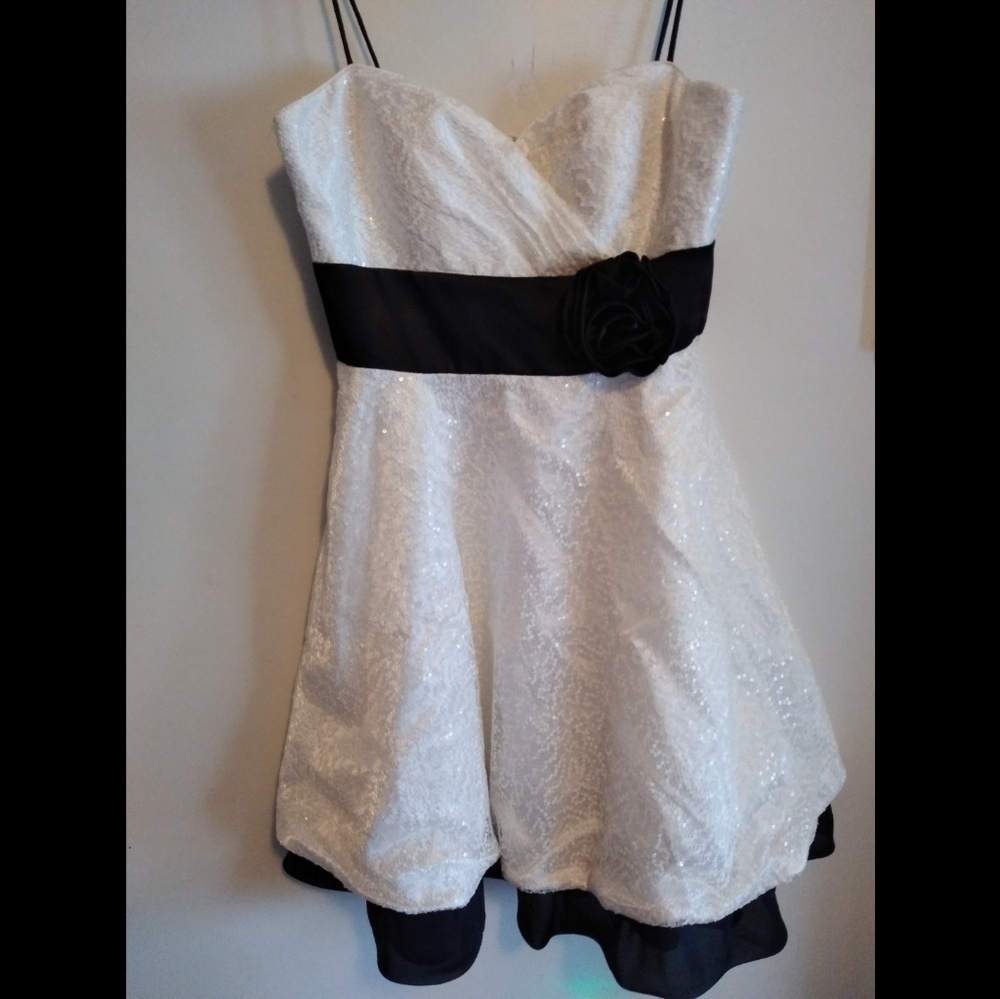 White sequined junior dress